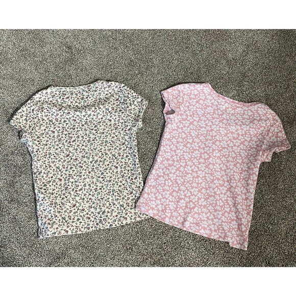 Abercrombie Kids Floral & Pink Waffle Knit Tops Bundle (Size 9/10) - Picture 12 of 12